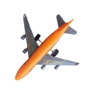 Avión de Juguete Plástico con Ruedas a Fricción Pequeño Naranja