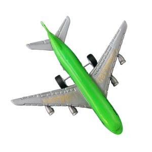 Avión de Juguete Plástico con Ruedas a Fricción Pequeño Verde