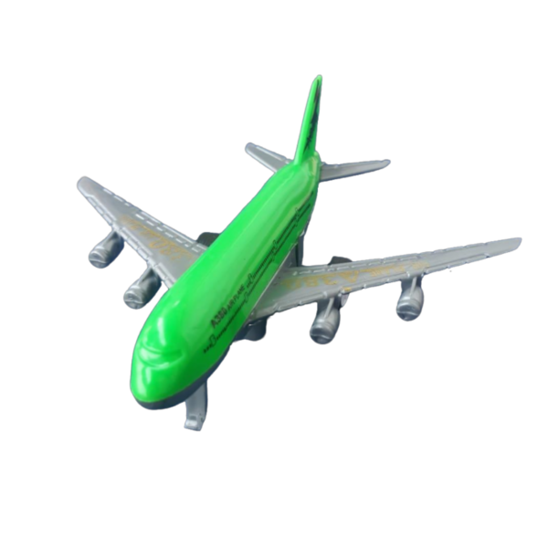 Avión de Juguete Plástico con Ruedas a Fricción Pequeño Verde - Imagen 2