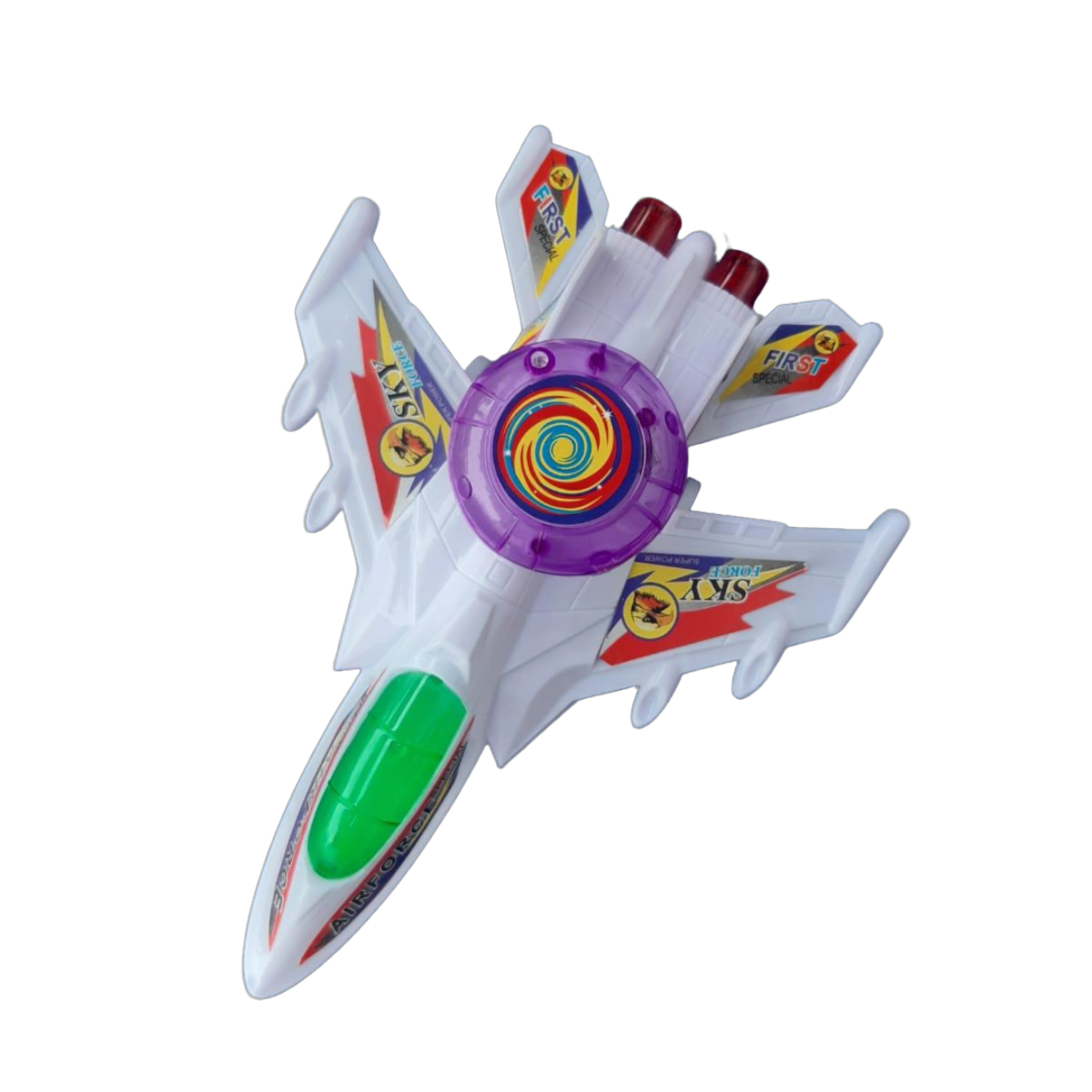 Mini Jet de Plástico con Ruedas y Luz