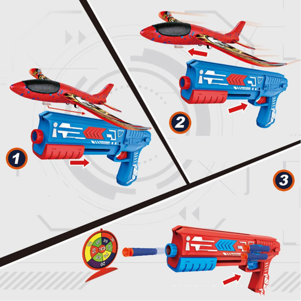 Pistola Avión Planeador 2 en 1 con Balas de EVA - Imagen 3