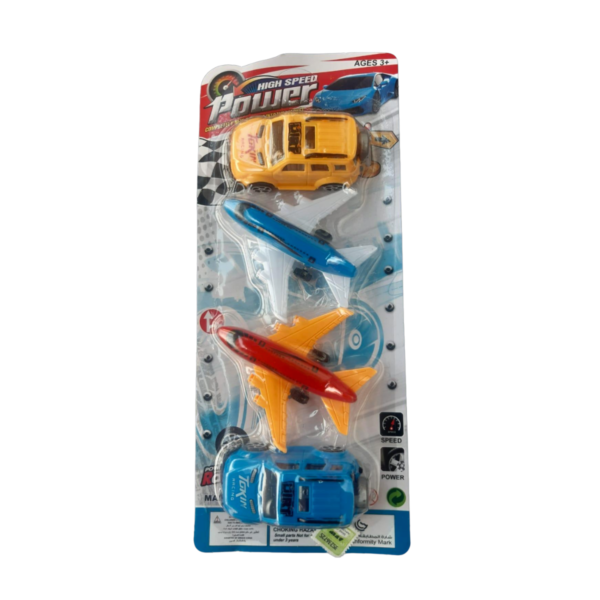 Set con 2 aviones y 2 autos High Speed Power