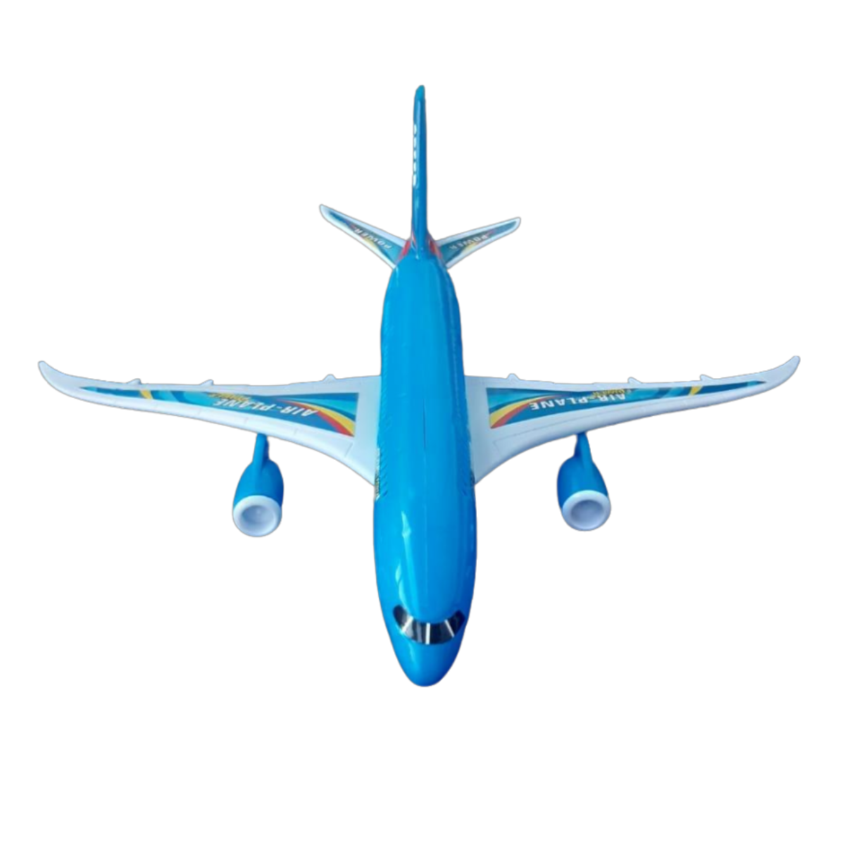 Avión plástico 32 x 32 cm a cuerda azul