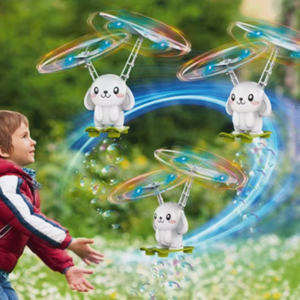 Drone Lanza Burbujas con Sensor de Movimiento, recargable, Luz LED, Oso/Perro - Imagen 6