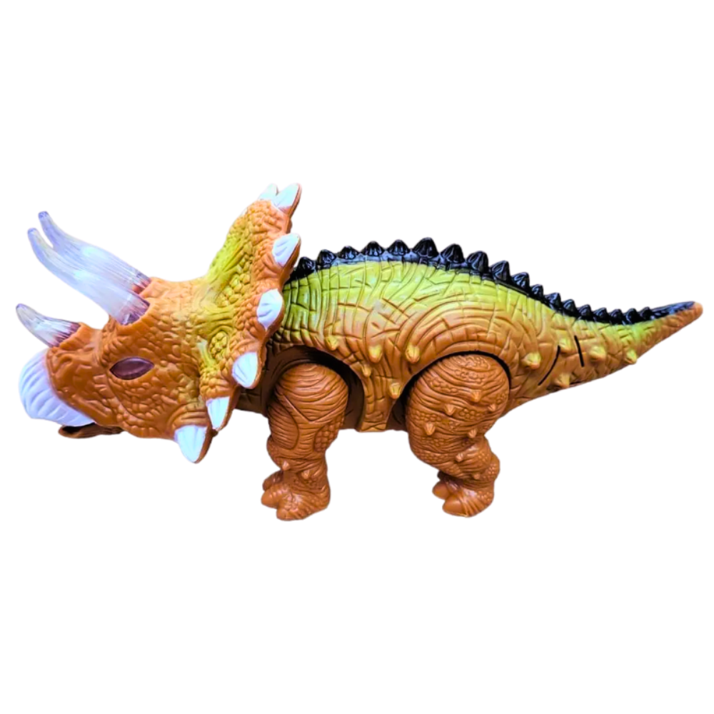 Triceratops Dino World – Dinosaurio Interactivo que Camina, Ruge y Brilla con Luces - Imagen 3