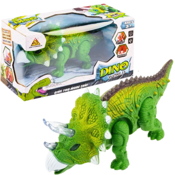 Triceratops Dino World – Dinosaurio Interactivo que Camina, Ruge y Brilla con Luces - Imagen 6
