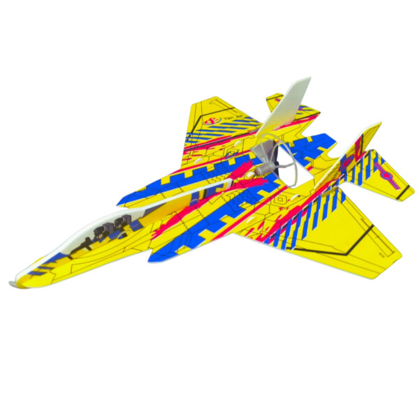 Avión planeador colorido, con motor USB y luces LED – Para armar, lanzar y volar - Imagen 9