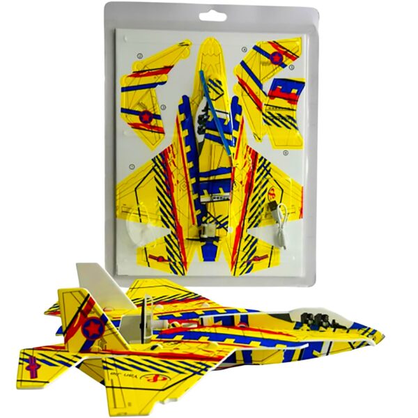 Avión planeador colorido, con motor USB y luces LED – Para armar, lanzar y volar - Imagen 5