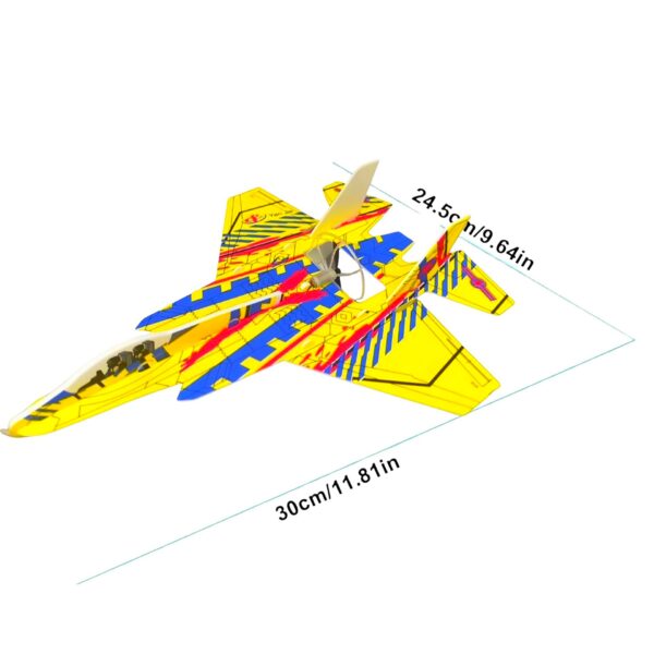 Avión planeador colorido, con motor USB y luces LED – Para armar, lanzar y volar - Imagen 7
